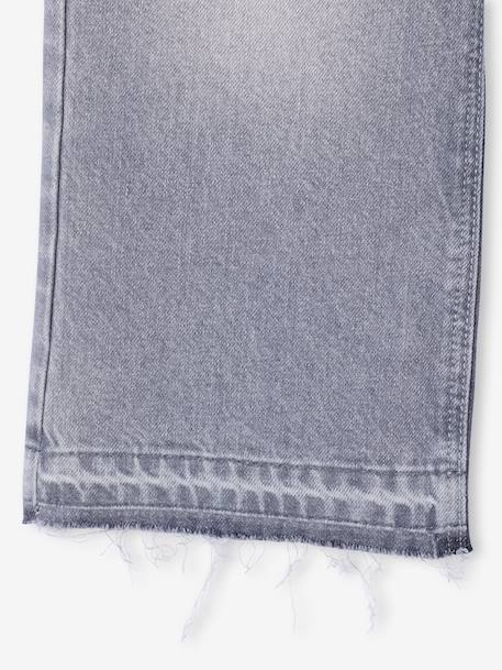 Jean fille large bas effiloché bleu foncé+denim bleached+gris+stone - vertbaudet enfant 