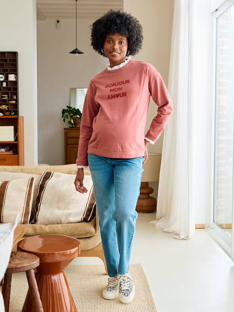 Sweat de grossesse et d'allaitement vieux rose - vertbaudet enfant 