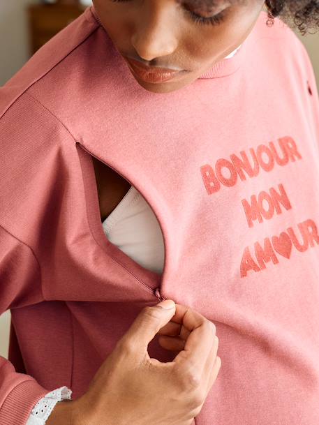 Sweat de grossesse et d'allaitement vieux rose - vertbaudet enfant 