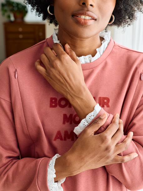 Sweat de grossesse et d'allaitement vieux rose - vertbaudet enfant 