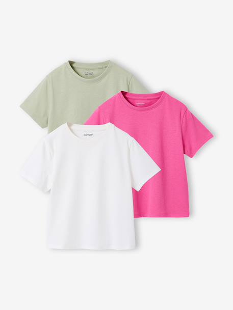 Fille-T-shirt, sous-pull-T-shirt-Lot de 3 tee-shirts fille personnalisable