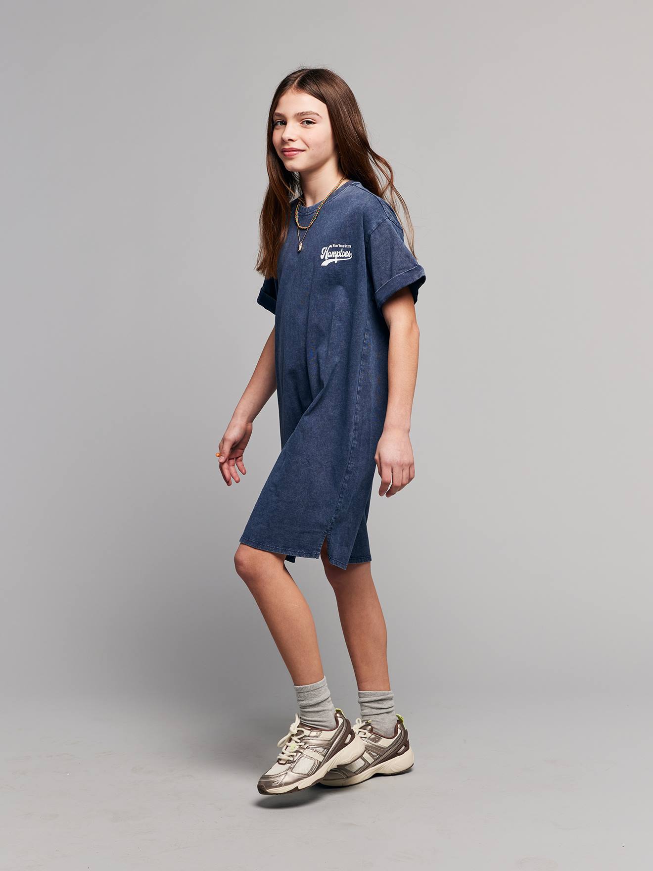 Jonen T-shirt Jurk Marineblauw