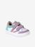 Leren baskets met klittenband voor baby's veel paars+veel wit - vertbaudet enfant 