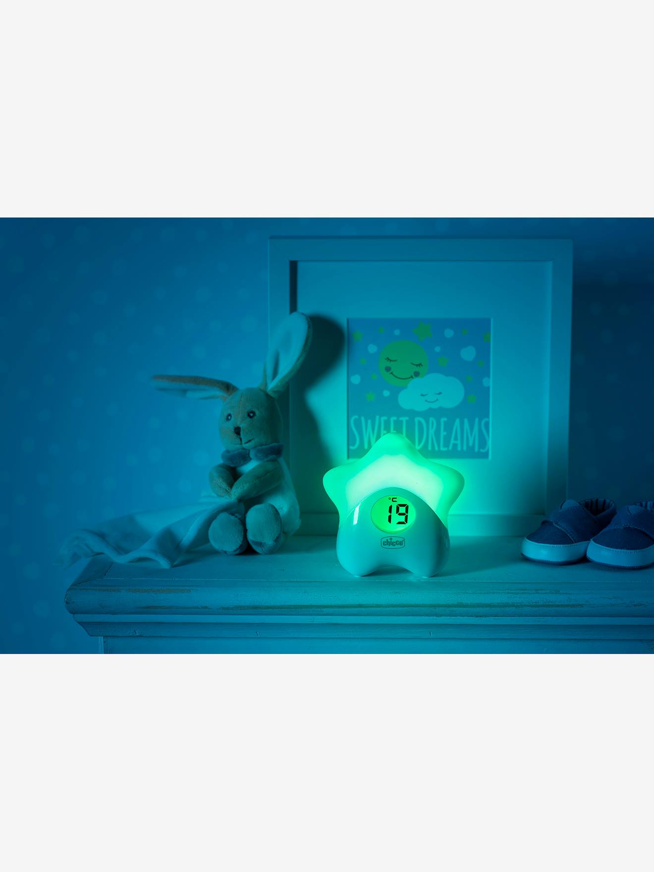 Veilleuse Thermometre De Chambre Chicco Blanc Linge De Maison Et Decoration