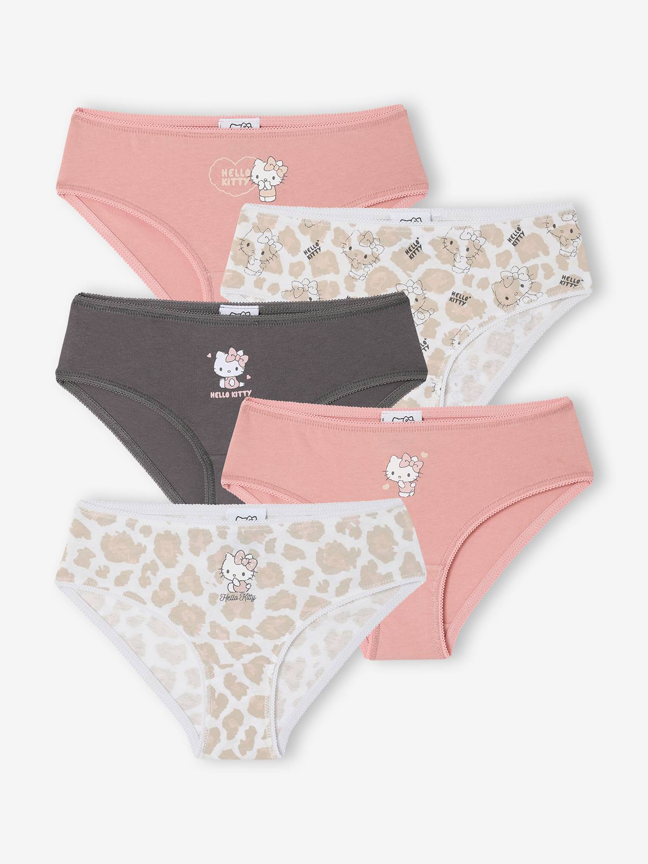 Set Van 5 Slipjes For Girls Hello Kitty Katoen Rouge