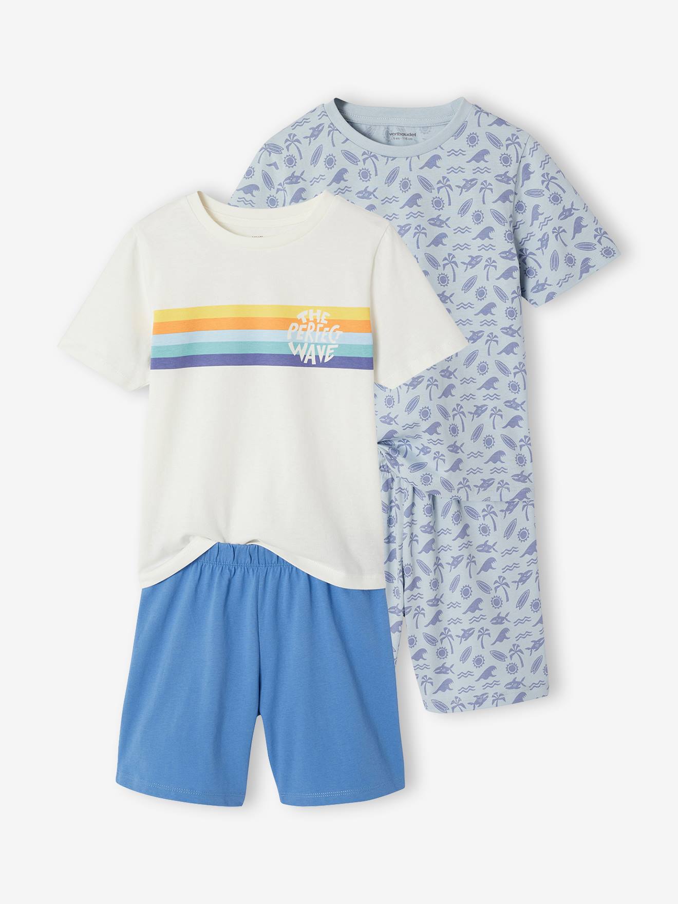 Vertbaudet Set Van 2 Pyjamashorts Surf Hemelsblauw