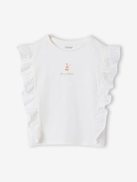 Fille-T-shirt, sous-pull-T-shirt-T-shirt à volants manches courtes