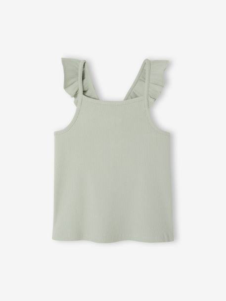 Fille-T-shirt, sous-pull-T-shirt-Débardeur fille bretelles volantées