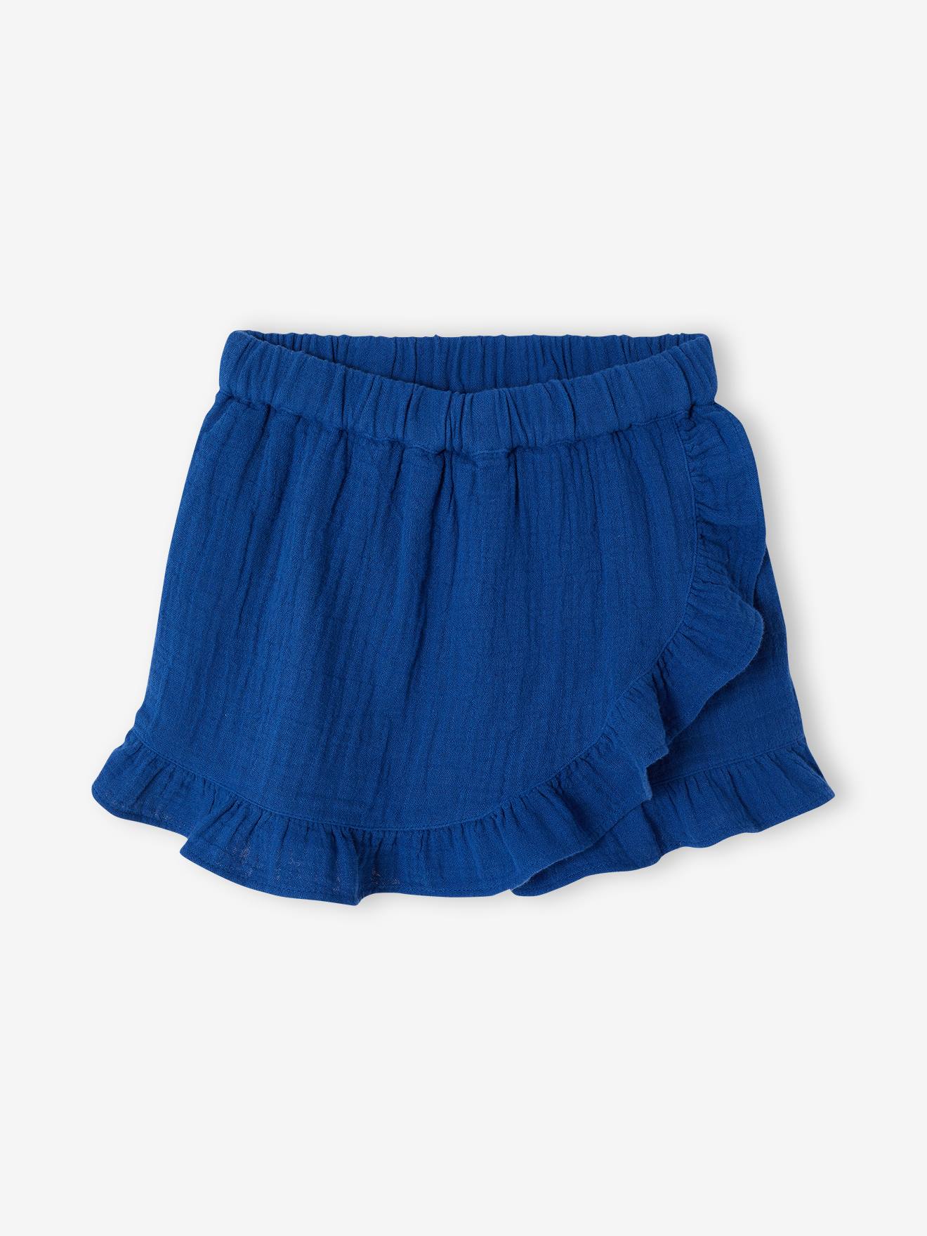 Vertbaudet Skort Voor Meisjes Van Katoenen Gaas Felblauw