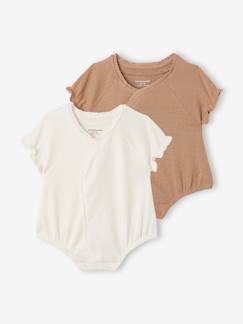 Bébé-Pyjama, surpyjama-Lot 2 combishorts bébé fille
