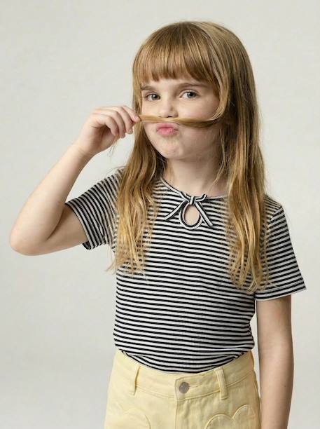 Fille-T shirt fille noeud fantaisie