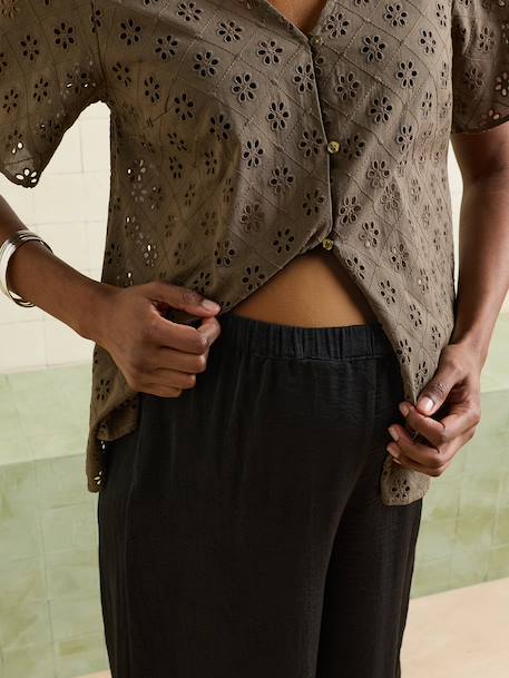 Pantalon fluide et large de grossesse bleu jean+noir+olive - vertbaudet enfant 