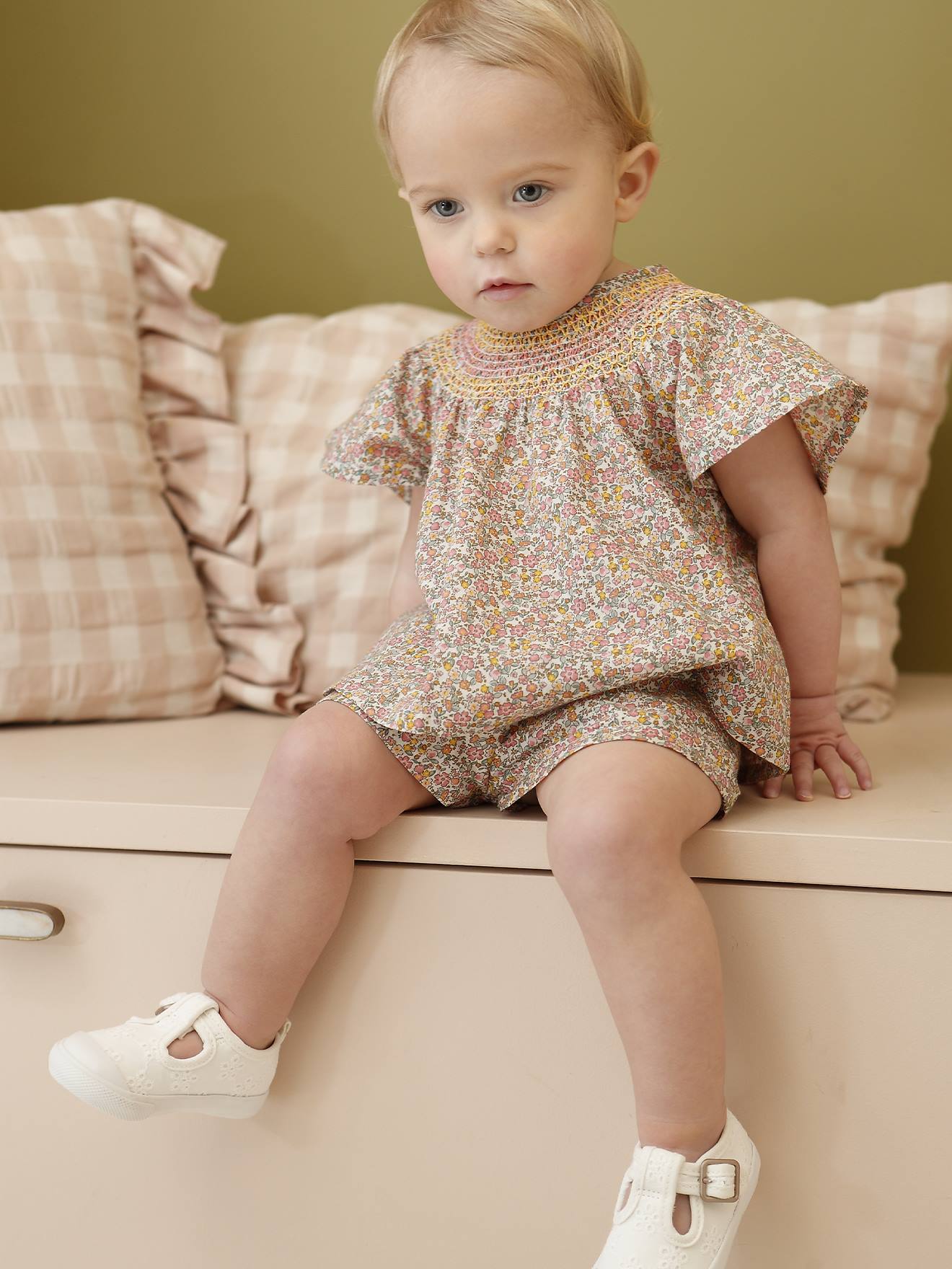 Vertbaudet Set Blouse + Short Voor Babymeisjes Meerkleurig