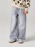 Jean fille large bas effiloché bleu foncé+denim bleached+gris+stone - vertbaudet enfant 