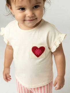 Baby-T-shirt, coltrui-T-shirt met korte mouwen voor babymeisjes