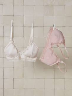 Zwangerschapskleding-Lingerie-2 voedingsbeha's zonder beugels van biokatoen