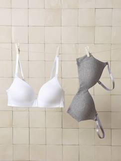 Zwangerschapskleding-Lingerie-Set van 2 borstvoedingbeha's van biologisch katoen