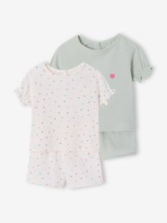 Bébé-Pyjama, surpyjama-Lot 2 pyjashorts fille pratique