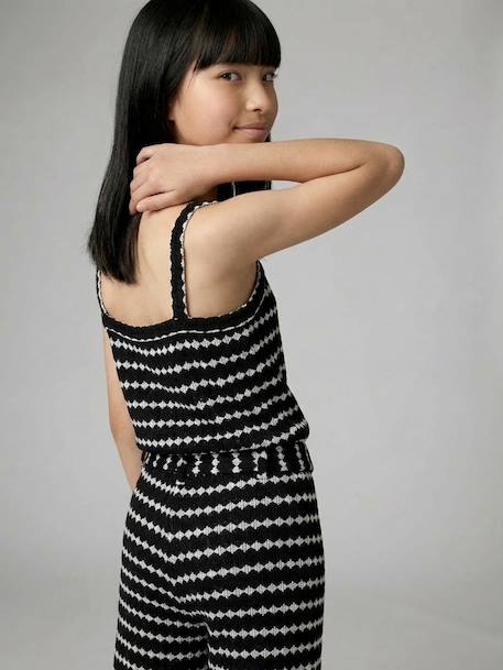 Fille-T-shirt, sous-pull-Débardeur en maille fantaisie fille