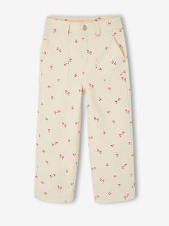 Meisje-Wijde broek voor meisjes met kersen van katoen