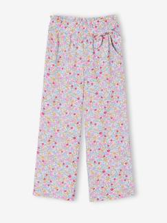 Meisje-Wijde meisjesbroek met bloemenprint