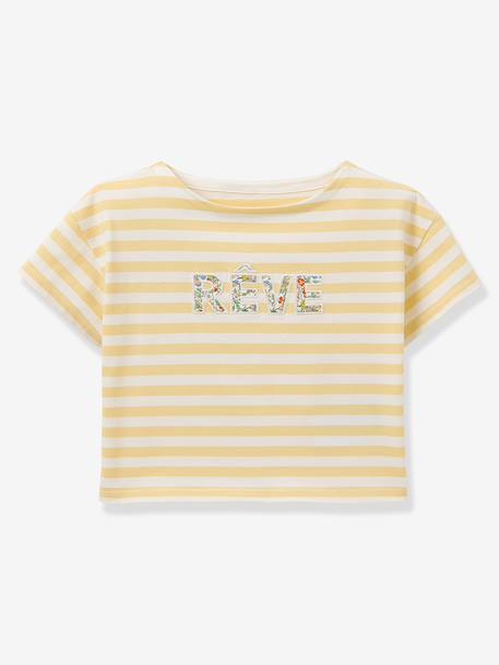 Fille-T-shirt, sous-pull-T-shirt rayé motif rêve fille