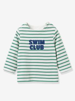 Baby-T-shirt, coltrui-T-shirt baby gestreept met lange mouwen