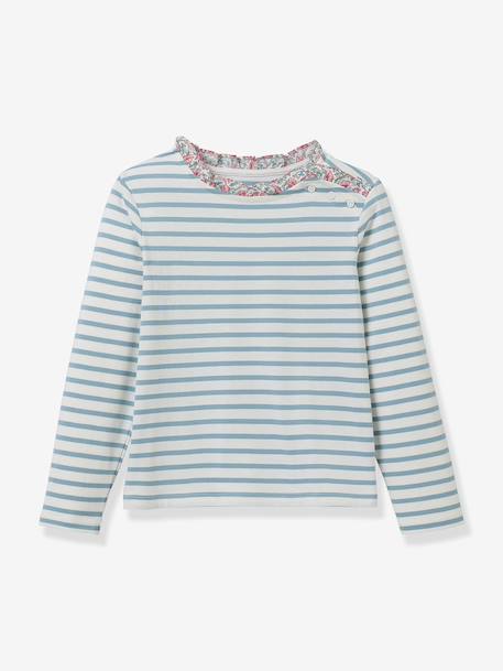 Fille-T-shirt, sous-pull-T-shirt manches longues marinière