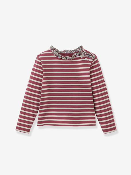 Fille-T-shirt, sous-pull-T-shirt marinière fille tissu Liberty coton biologique