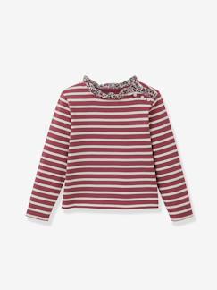 -T-shirt matroos voor meisjes Liberty stof biologisch katoen CYRILLUS