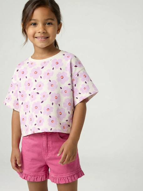Fille-T-shirt fille cropped manches courtes 