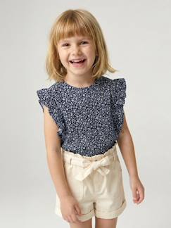 Meisje-T-shirt met korte mouwen en ruches voor meisjes
