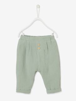 Pantalon bébé mixte coupe sarouel en gaze de coton  - vertbaudet enfant