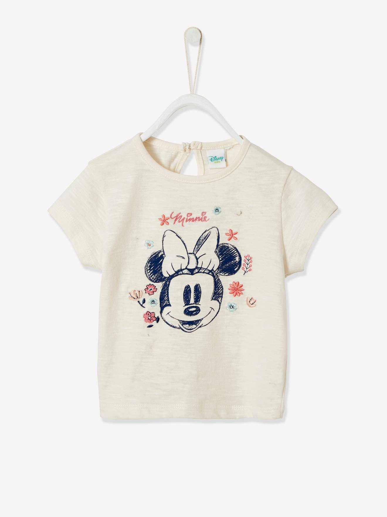 T Shirt Bebe Disney Minnie Brode Blanc Bebe