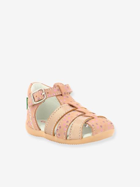 Sandales Cuir Bebe Fille Bigfly 2 Kickers Rose Pois Chaussures