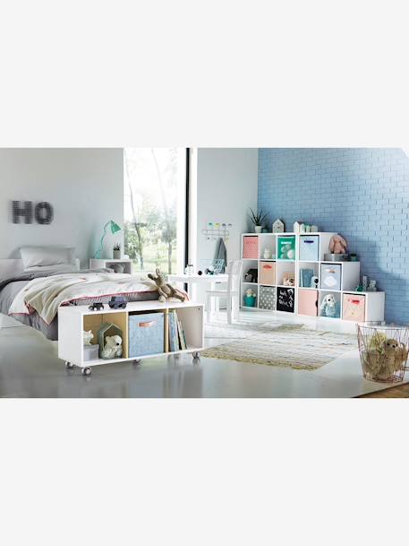 Lot de 2 bacs de rangement en tissu GRIS/BLEU - vertbaudet enfant 