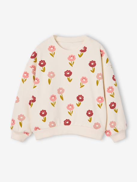 Fille-Pull, gilet, sweat-Sweat-Sweat fille col rond