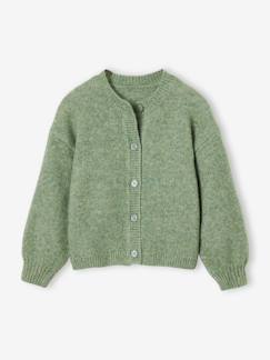 -Gebreid meisjesvest met lange mouwen