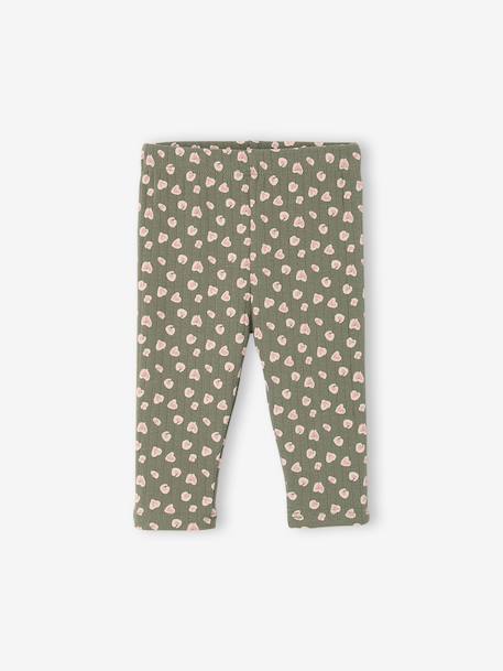 Legging bébé léopard en maille côtelée  - vertbaudet enfant