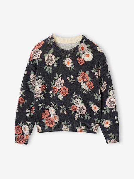 Fille-Pull, gilet, sweat-Pull fille col rond manches longues