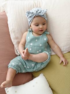 Baby-Salopette, jumpsuit-Boxpakje baby van geborduurd katoengaas
