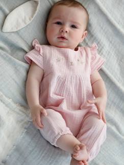 Baby-Salopette, jumpsuit-Babypakje voor meisjes met borduursels