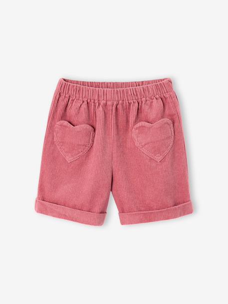 Fille-Short en velours poches coeur fille facile à enfiler