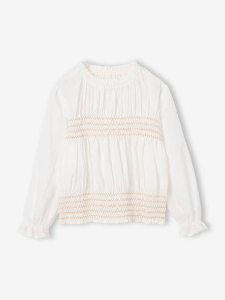 Blouse manches longues fille écru - vertbaudet enfant 