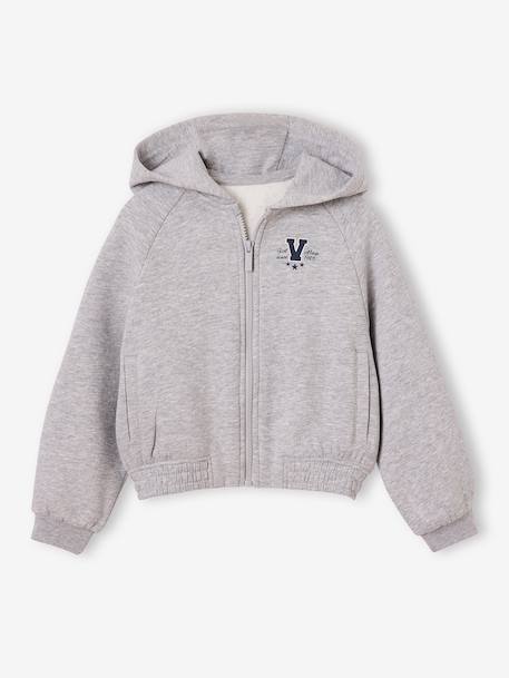 Fille-Pull, gilet, sweat-Sweat à capuche zippé fille