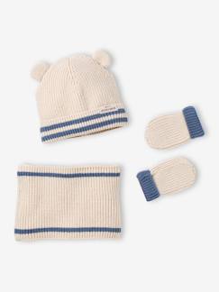 Baby-3-delige babyset met muts, col en wanten