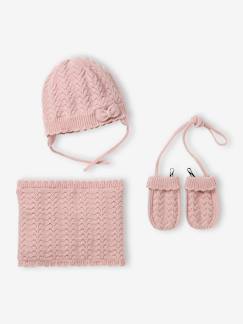 -3-delige babyset met muts, colsjaal, wanten