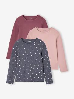 Lot de 3 T-shirts manches longues fille  - vertbaudet enfant
