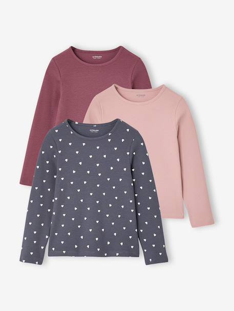 Fille-Lot de 3 T-shirts manches longues fille