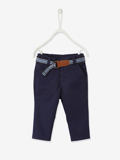 Pantalon En Serge Ceinture Bebe Garcon Marine Fonce Bebe